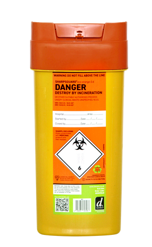 Sharpsguard Orange 0.6 Ltr Sharps Bin