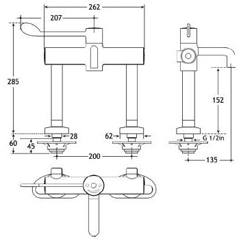 Deck Mounted Seqential Thermostatic Mixer Tap