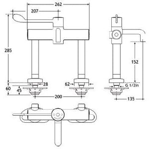 Deck Mounted Seqential Thermostatic Mixer Tap