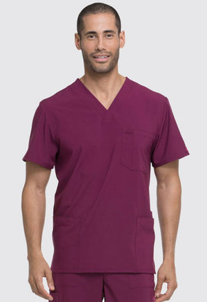 Dickies Male V-Neck Top - Wine - Medium