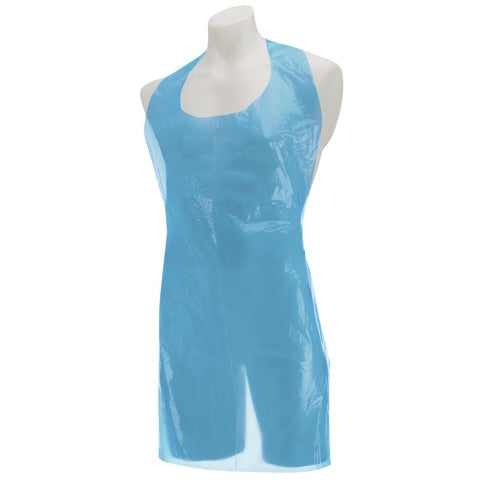 Disposable Polythene Aprons - Pack Of 100 - 10MU - Blue