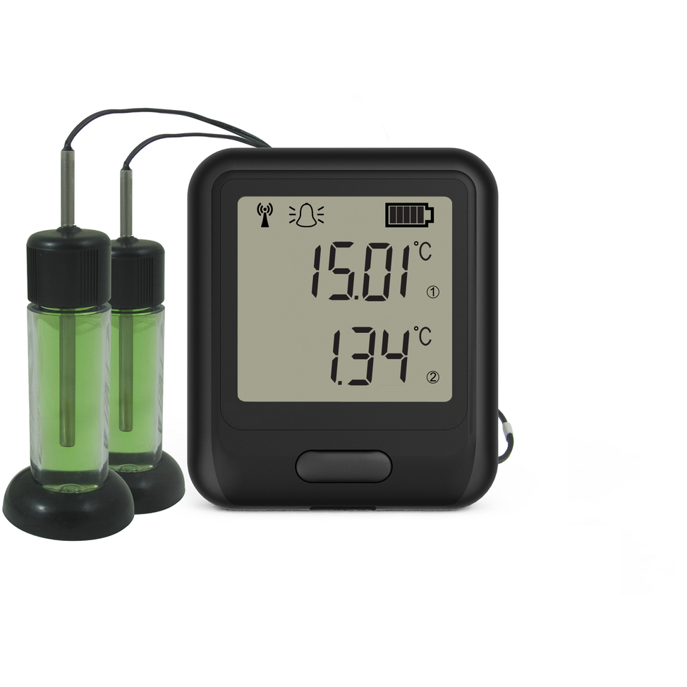 Dual Channel Vaccine Data Logger with Glycol Probes Calibrated at 2°C and 8°C