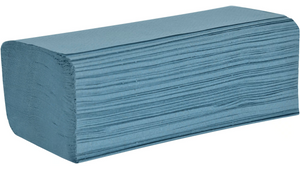 Essentials 1ply Blue V Fold Hand Towel 3510 Sheets