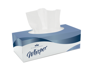 Whisper White Facial Tissues - 2ply - 100 sheets - Case of 36