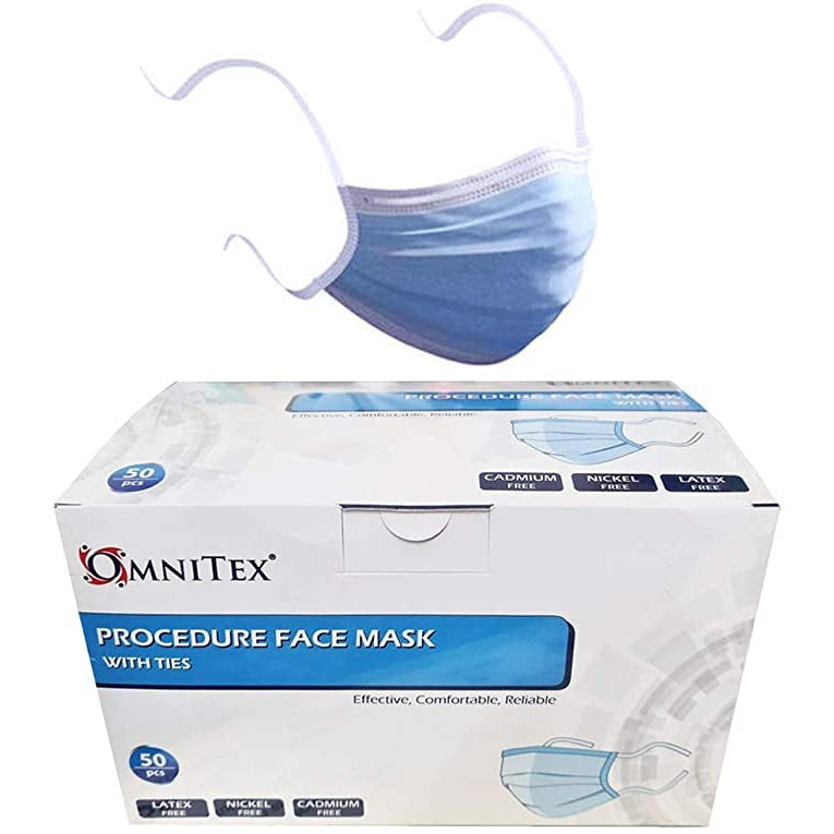 Face Masks - Type IIR with Tie Backs (Box of 50 Masks)