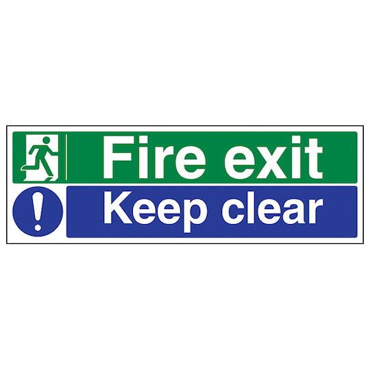 Fire exit - keep clear - Vinyl EOL