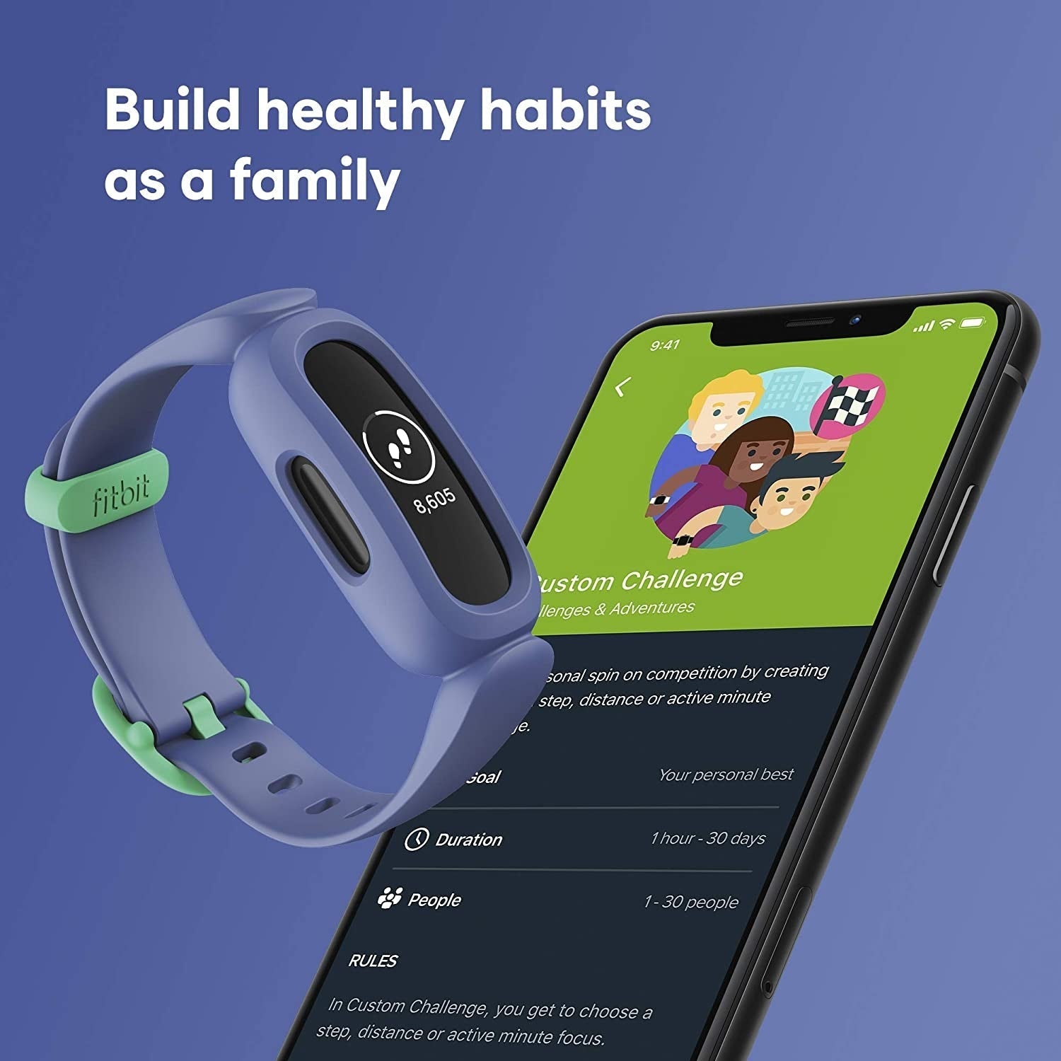 Fitbit Ace 3 for Kids - Cosmic Blue/Astro Green