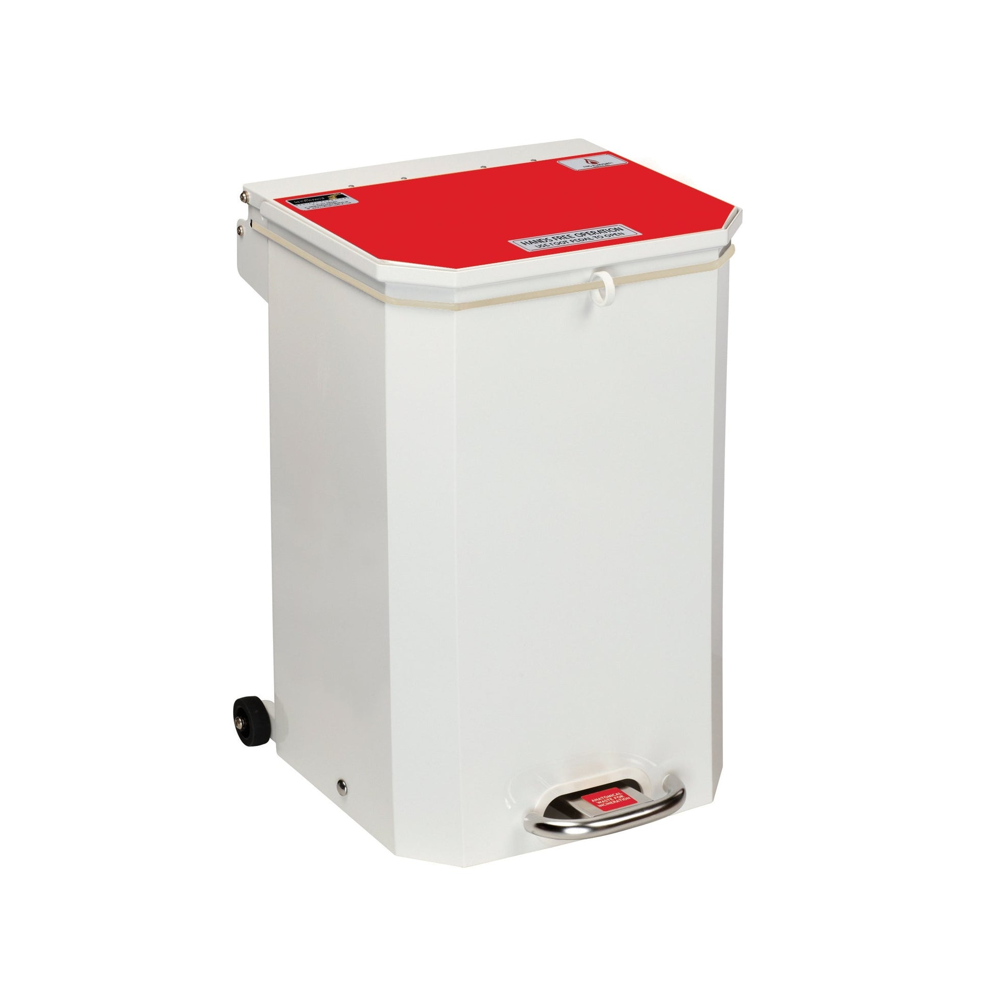 Flame Retardant Hands Free Bin - 50 Litre Red