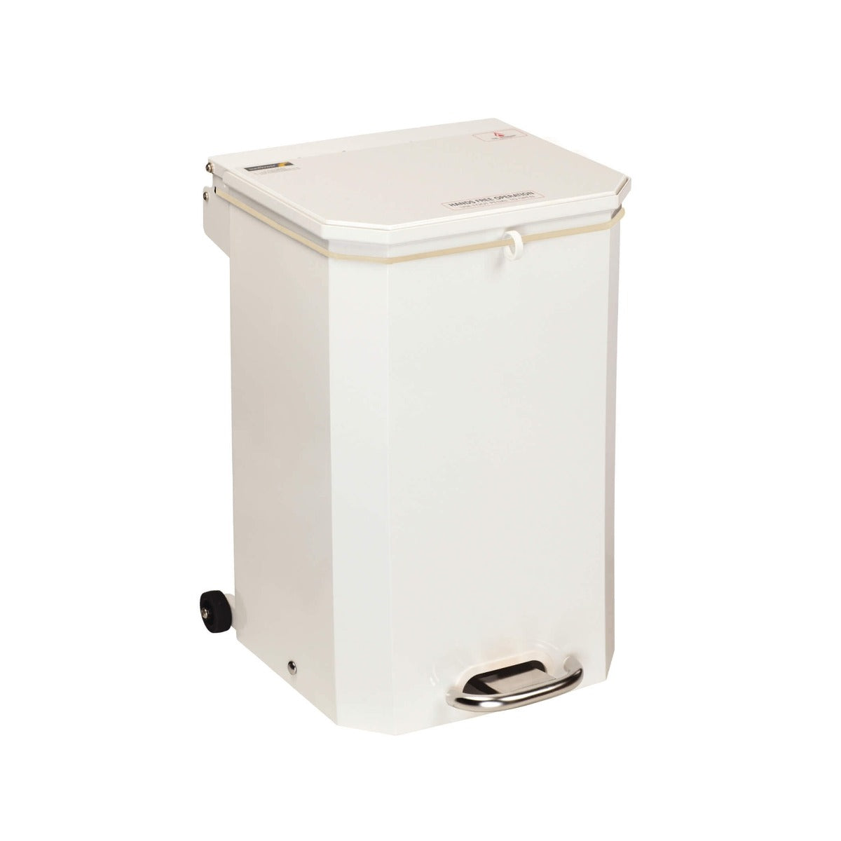 Flame Retardant Hands Free Bin - 50 litre White