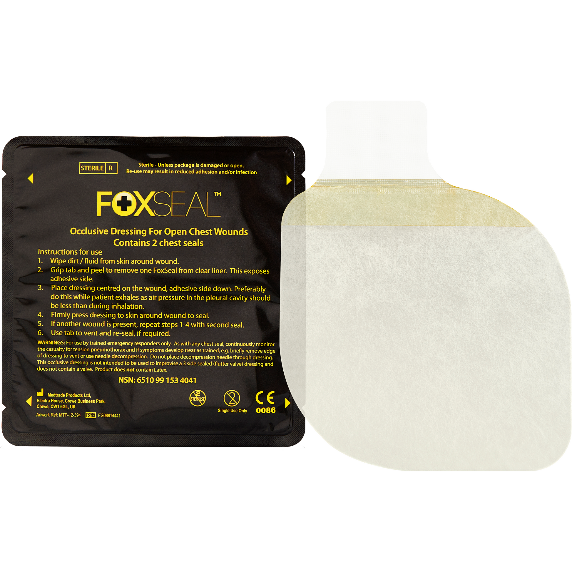 Foxseal Occlusive Chest Seal - Twin Pack