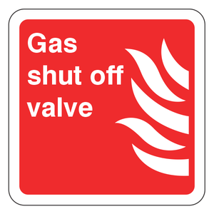 Gas Shut Off Valve Sign