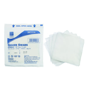 Gauze Swab Blue BP 10 x 10cm ST 5's 32 Ply - 8 x Packs of 15