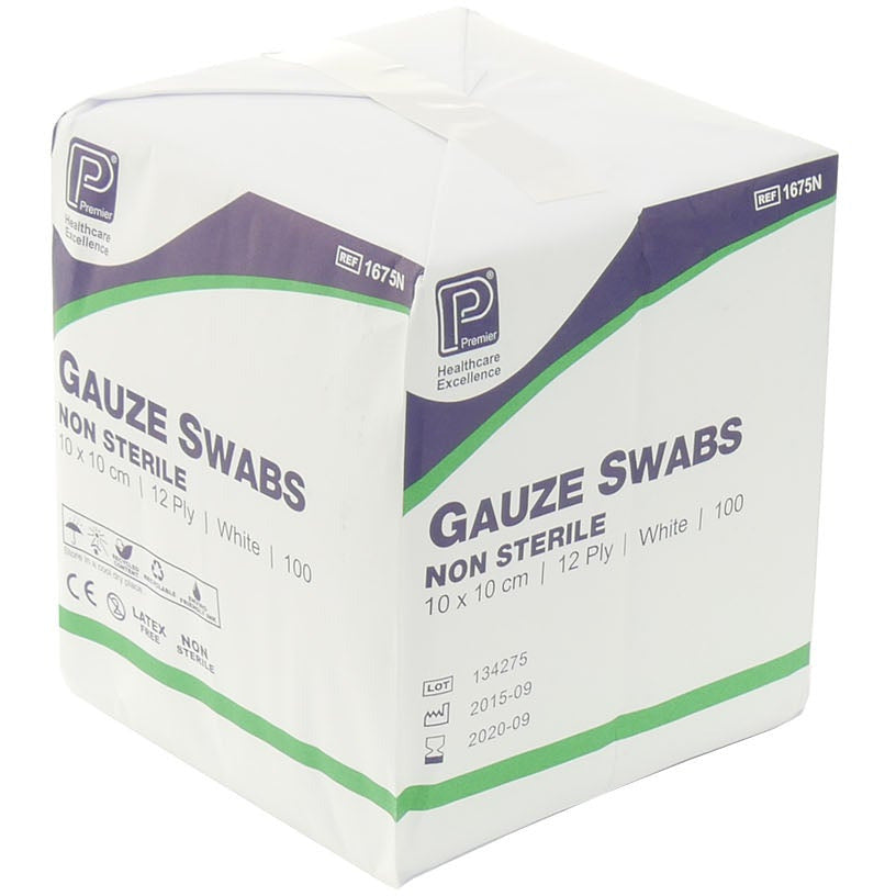 Gauze Swabs - 10 x 10cm 12 Ply x 100