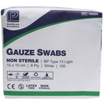 Gauze Swabs - 10 x 10cm 8 ply x 100