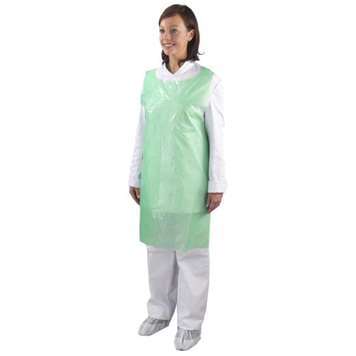 Green Disposable Polythene Aprons x 100