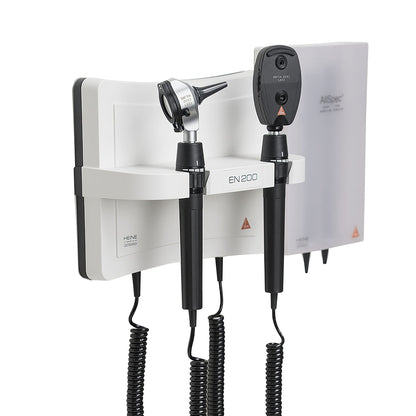 HEINE EN200 LED Wall Diagnostic Station - With Beta 400 LED Otoscope & Beta 200 LED Ophthalmoscope