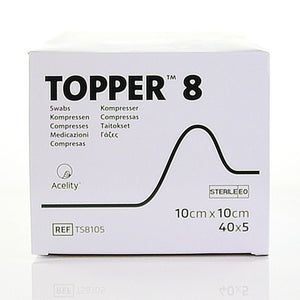 J&J Topper 8 Gauze Swabs Sterile: 10 x 10cm (TIED 5) x 40