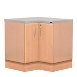 L-Shaped Corner Base Cabinet - Beech