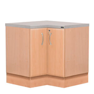 L-Shaped Corner Base Cabinet - Beech