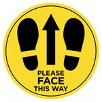 Lift floor stickers – Please face this way – 200mm - Single