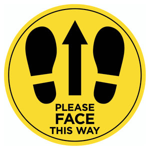 Lift floor stickers – Please face this way – 200mm - Single