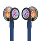 Littmann Cardiology IV Diagnostic Stethoscope: High Polish Rainbow & Navy Blue - Black Stem 6242