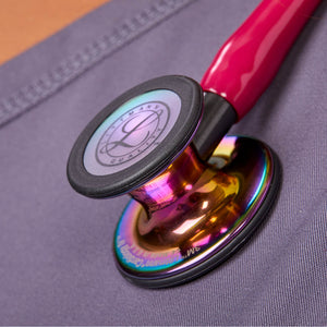 Littmann Cardiology IV Diagnostic Stethoscope: High Polish Rainbow & Raspberry - Smoke Stem 6241