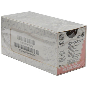 MONOCRYL Suture - 16mm 45cm 5-0 1 (x12) - Undyed