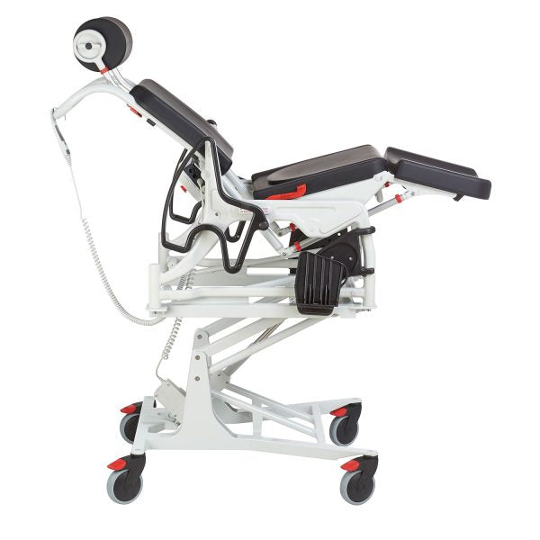 Manual Tilting Shower Chair Commode (150kg) - Fixed Height, Inc Seat with Hygiene Opening, Bucket Device & Bucket - Electric