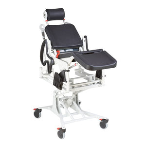 Manual Tilting Shower Chair Commode (150kg) - Fixed Height, Inc Seat with Hygiene Opening, Bucket Device & Bucket - Electric