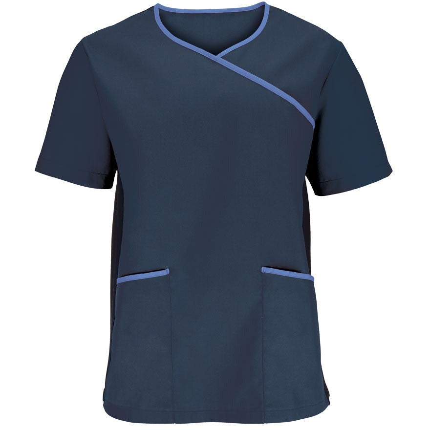 Men's Stretch Mock-Wrap Scrub Top