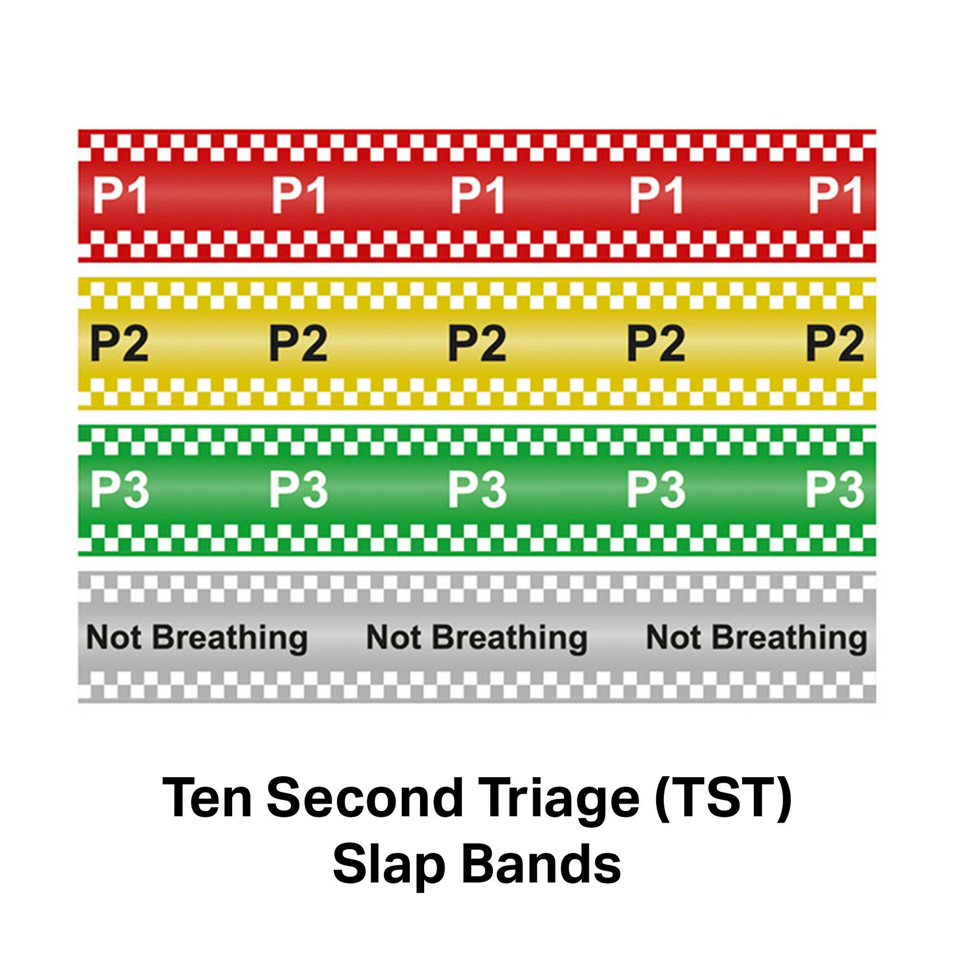 NHS Ten Second Triage (TST) Slap Band Pack of 20 - Black Case