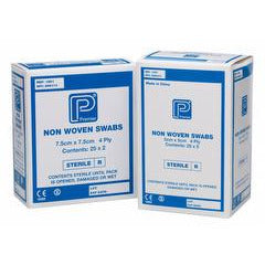 Non-Woven Sterile Swabs - 5 x 5cm 4 Ply - 25 Packs of 5