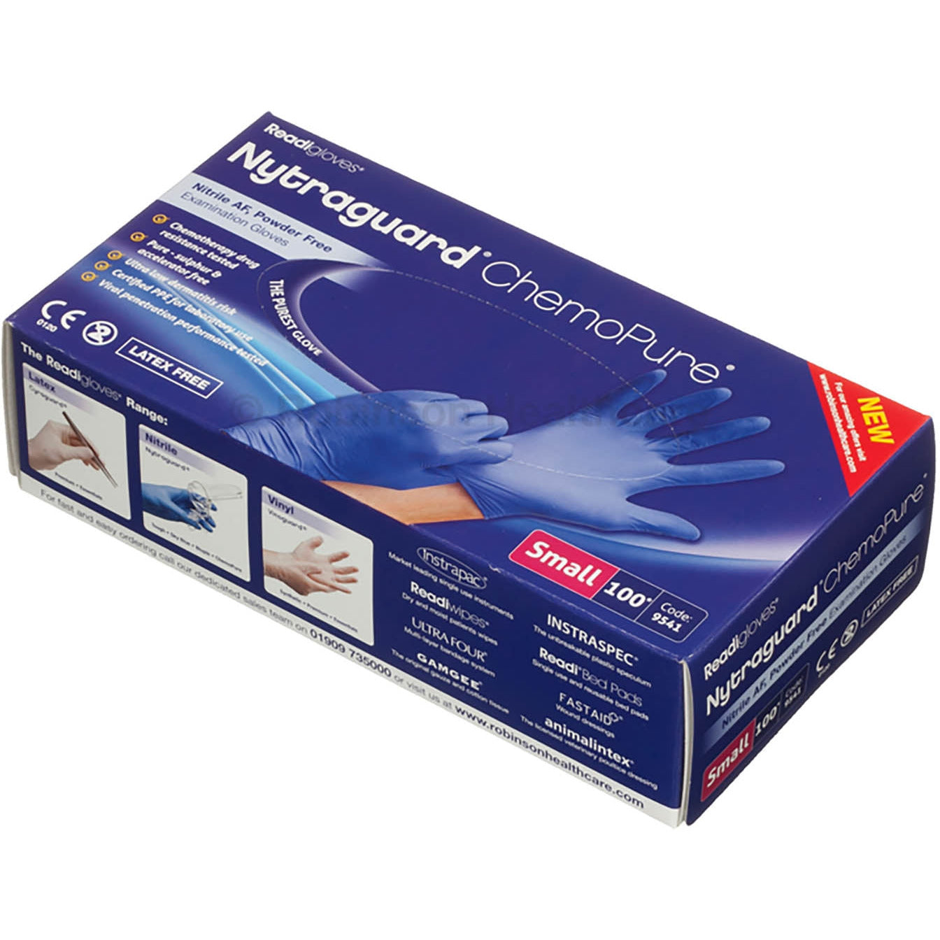 Nytraguard ChemoPure Nitrile Gloves Small x100 [CAT III PPE Certified]