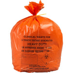 Orange Heavy Duty Clinical Waste Bags - 90L Large - Roll of 25