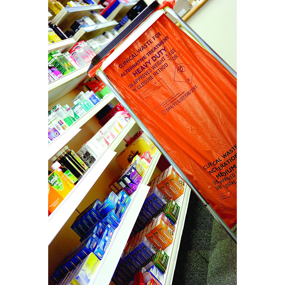 Orange Heavy Duty Clinical Waste Sacks- 90 Litres x 25