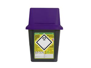 Sharpsafe® Grey Sharps Bin - Purple Lid