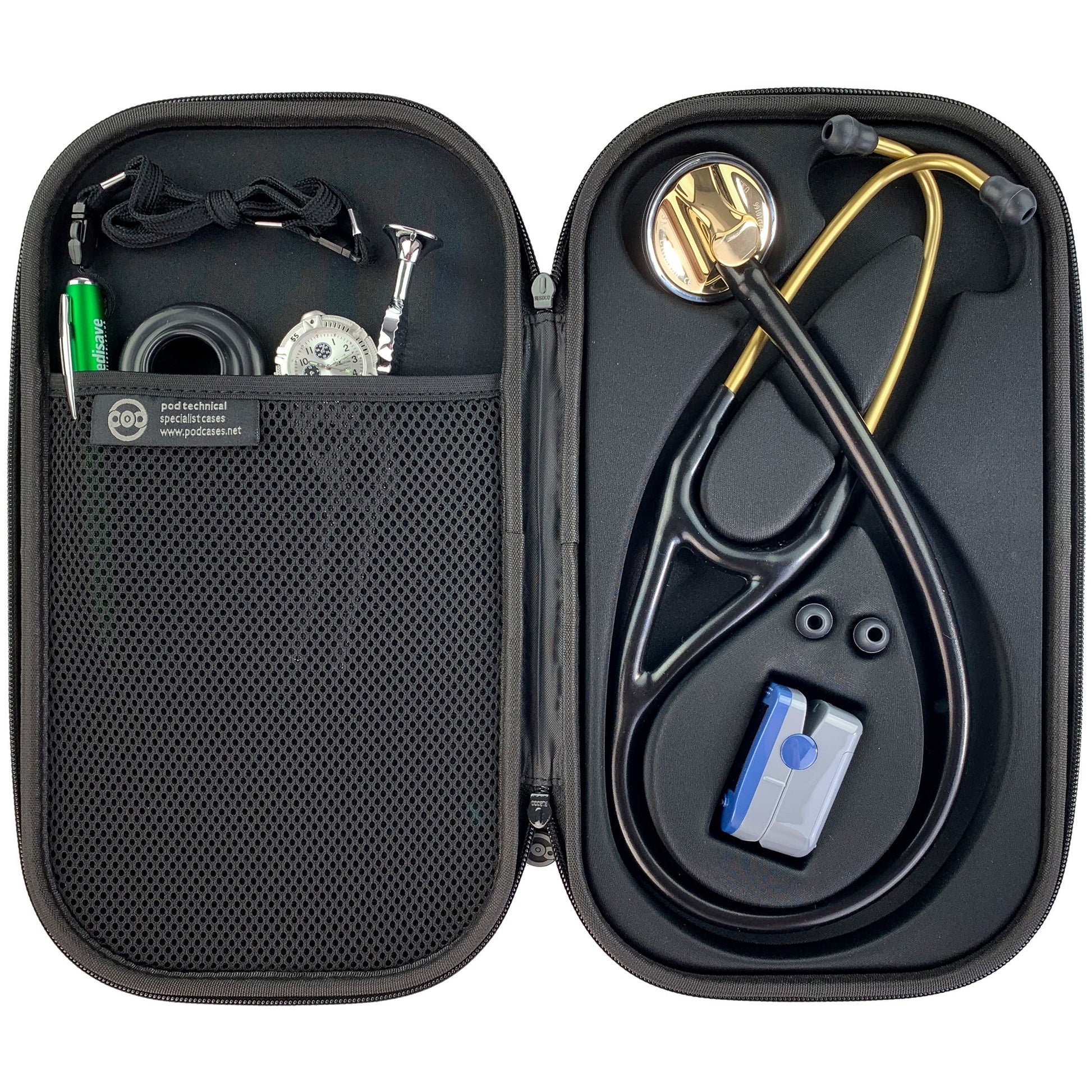 Pod Technical Cardiopod II Stethoscope Case for all Littmann Stethoscopes - All Black