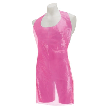 Premier Disposable Plastic Aprons Roll - Pink x 200