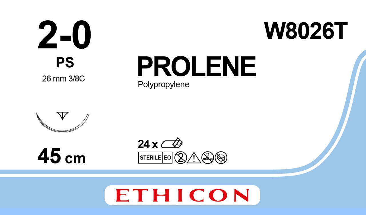 Prolene Blu 45cm M3 Usp2-0 S/A Ps Prime - Box Of 24