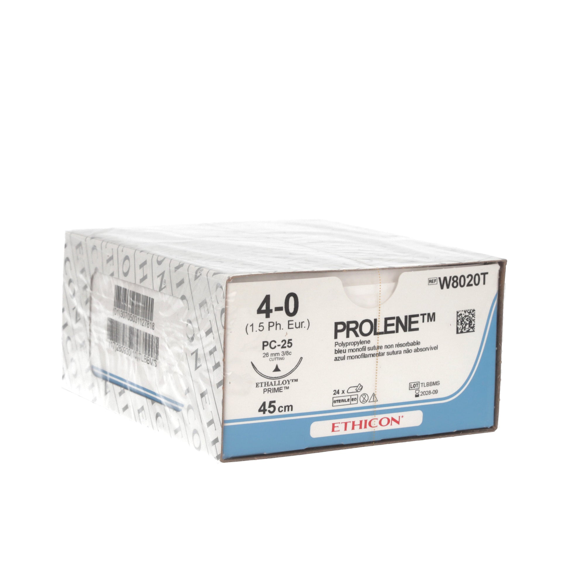 Prolene Suture Cutting Needle: 26mm 45cm Blue 4-0 1.5 x 24