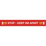 ST02 Stop! Please keep 2m apart – 1000mm x 150mm - Single