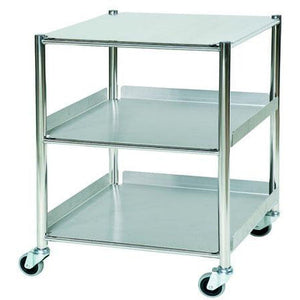 S.Steel Surgical Trolley 66x52x86cm 2 x tray, 1 x shelf