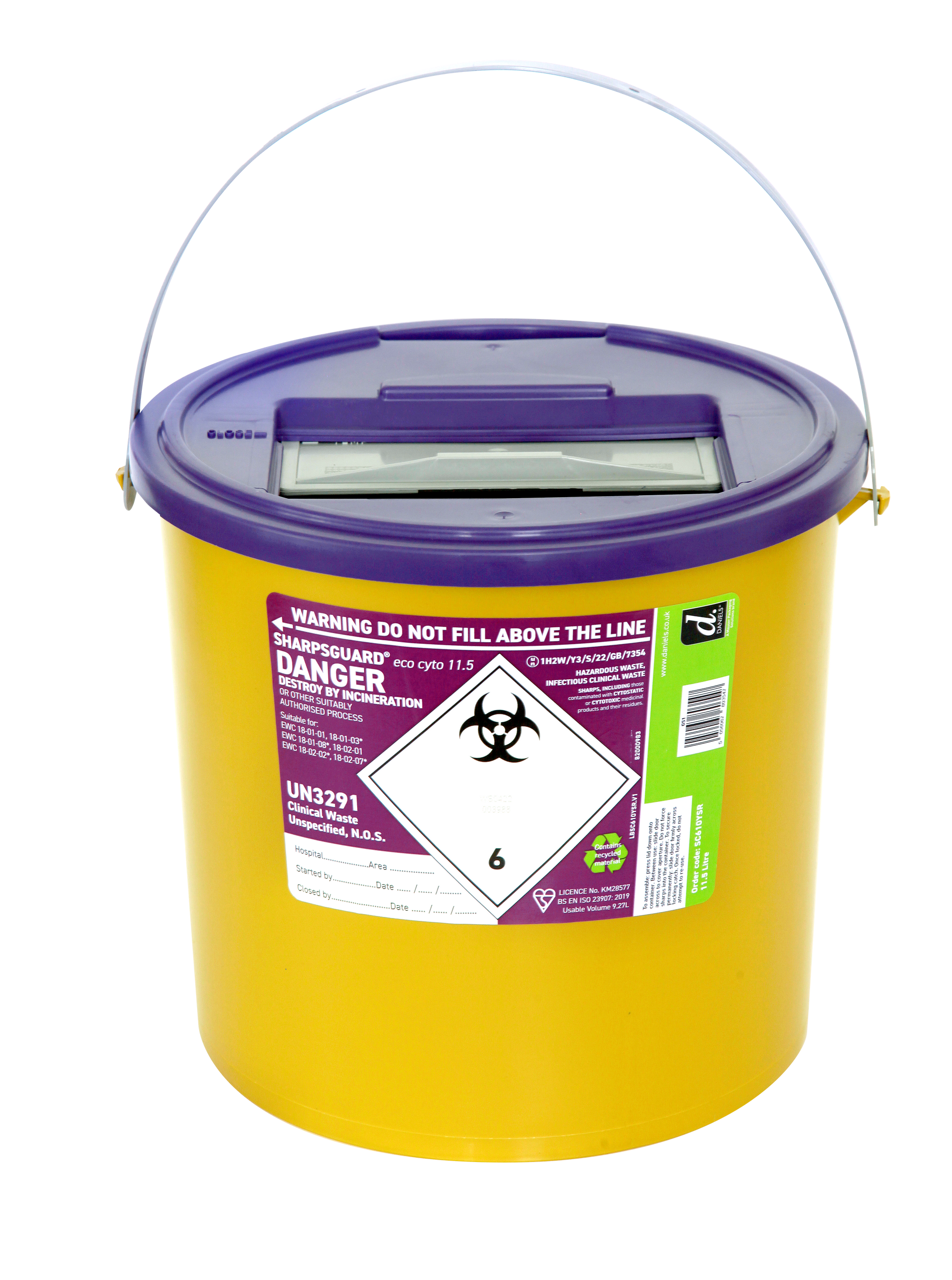 Sharpsguard Cyto 11.5 Litre Sharps Bin