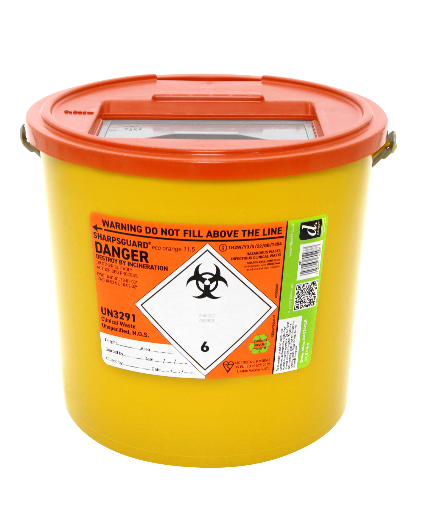 Sharpsguard Orange 11.5 Ltr Sharps Bin