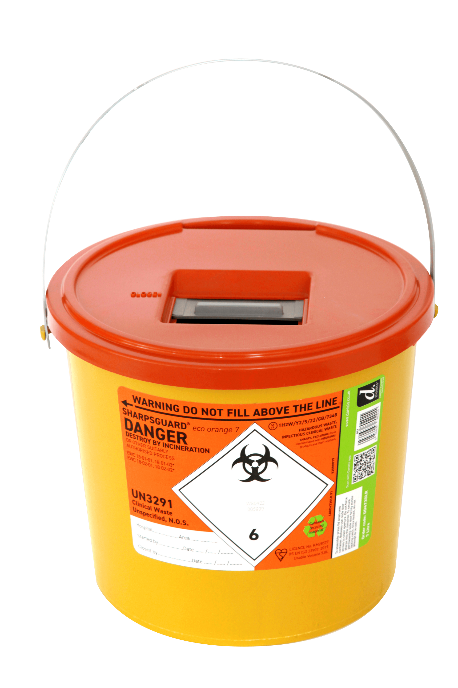 Sharpsguard Orange 7 Ltr Sharps Bin