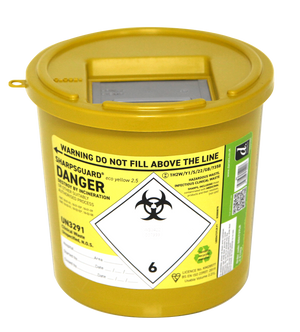 Sharpsguard Yellow 2.5 Ltr Sharps Bin