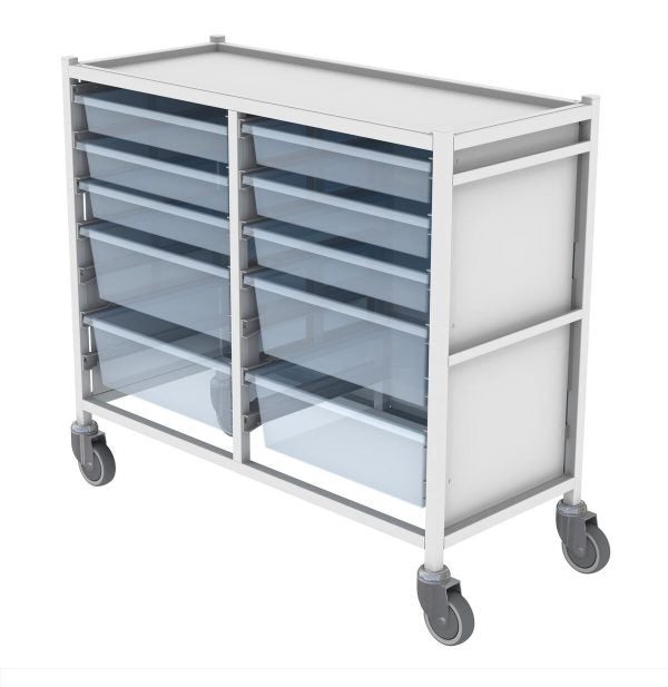 Shuttleworth Wide Double Medical Storage Trolley