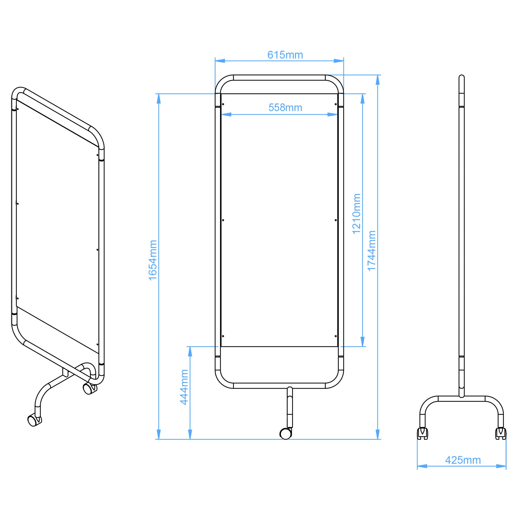 Solid Panel Ward Screen - White