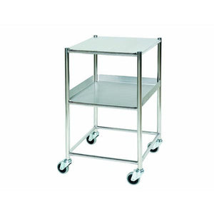 Stainless Steel Surgical Trolley 46x52x86cm 1 x tray 1 x shelf